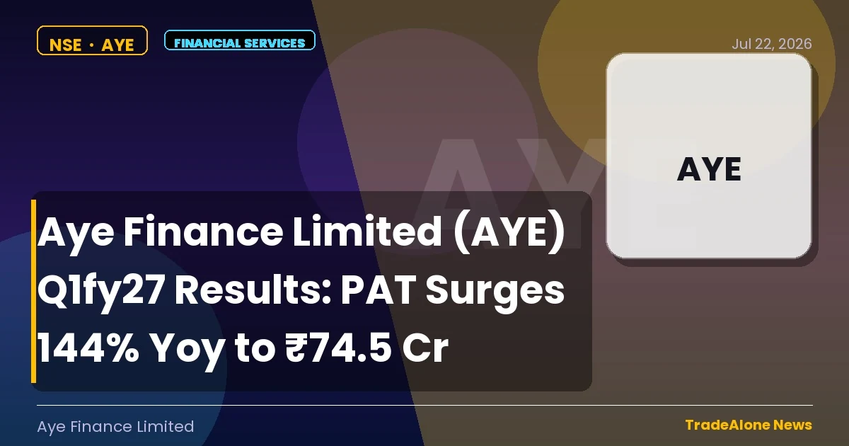 Aye Finance Limited AYE Q1fy27 Results