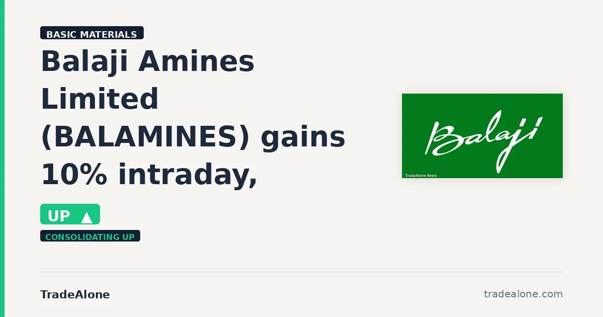 Balaji Amines Limited BALAMINES extends gains