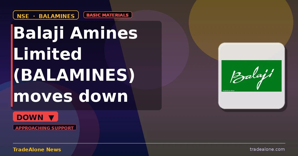 Balaji Amines Limited BALAMINES moves down 5% intraday
