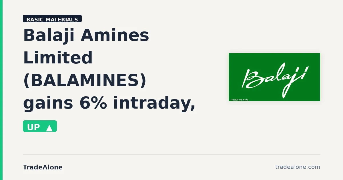 Balaji Amines Limited BALAMINES gains 6% intraday