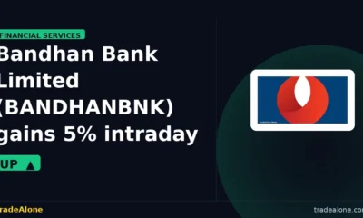 Bandhan Bank Limited BANDHANBNK gains 5% intraday