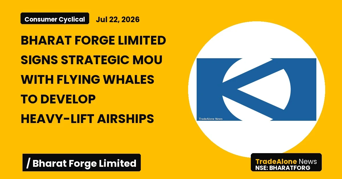 Bharat Forge Limited Bharatforg Strategic Partnership with Flying Whales