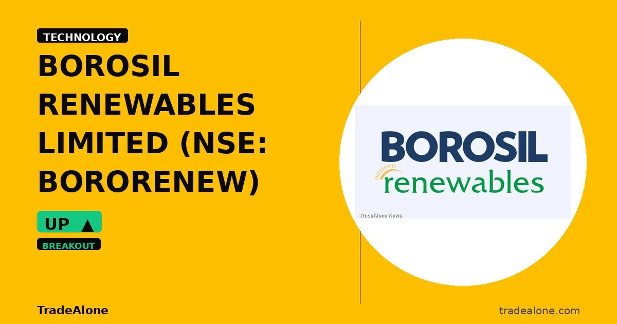 BOROSIL RENEWABLES LIMITED BORORENEW breaks out