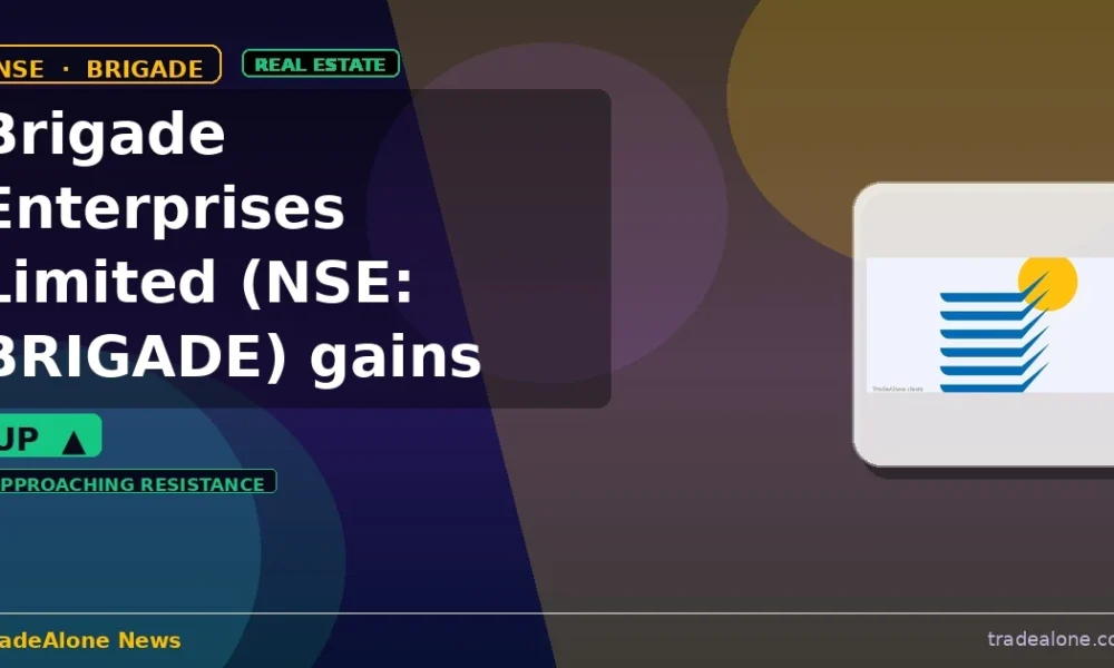 Brigade Enterprises Limited NSE: BRIGADE gains 5% intraday nears resistance