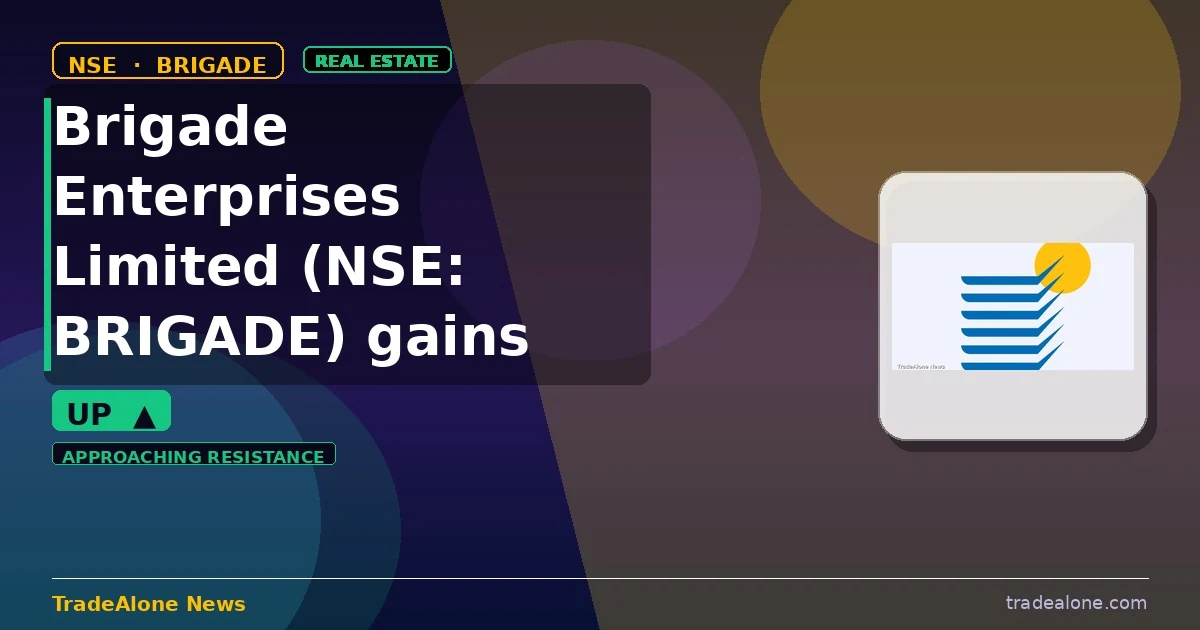 Brigade Enterprises Limited NSE: BRIGADE gains 5% intraday nears resistance