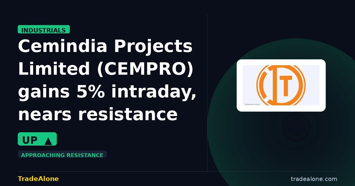 Cemindia Projects Limited CEMPRO gains 5% intraday nears resistance