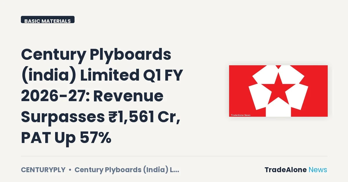 Century Plyboards (india) Limited Q1 Fy26-27 Results
