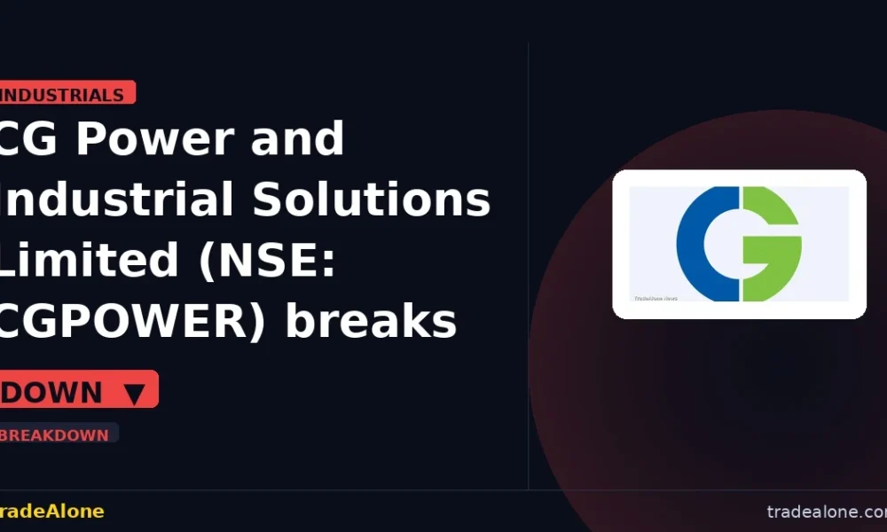 CG Power and Industrial Solutions Limited NSE: CGPOWER breaks below support