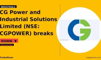CG Power and Industrial Solutions Limited CGPOWER breaks below support