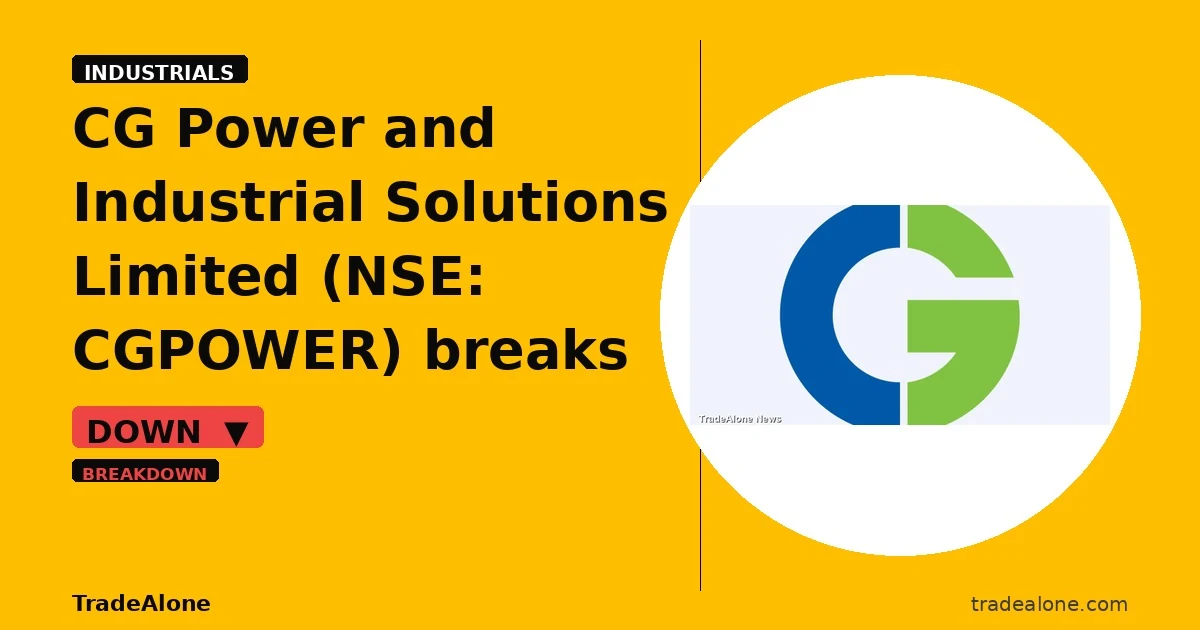 CG Power and Industrial Solutions Limited CGPOWER breaks below support