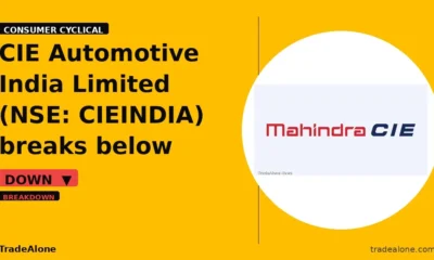 CIE Automotive India Limited CIEINDIA breaks below support