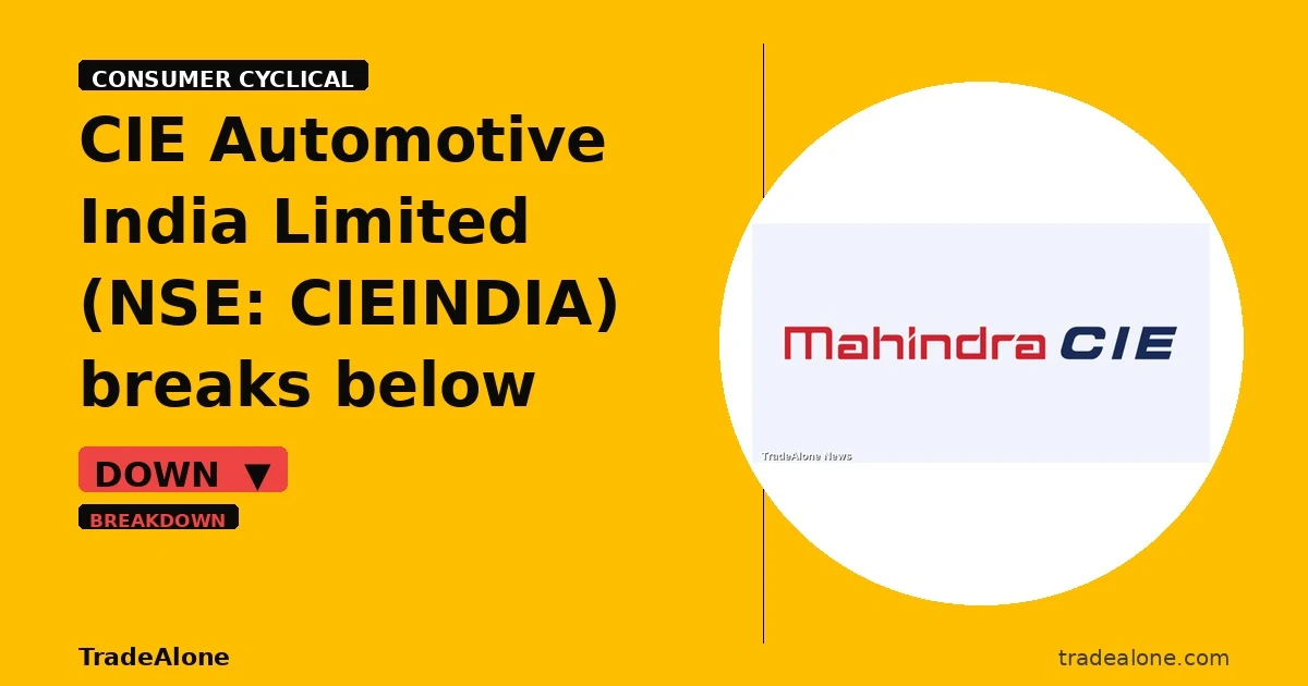 CIE Automotive India Limited CIEINDIA breaks below support