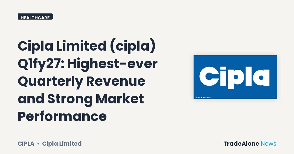 Cipla Limited CIPLA Q1fy27 Results