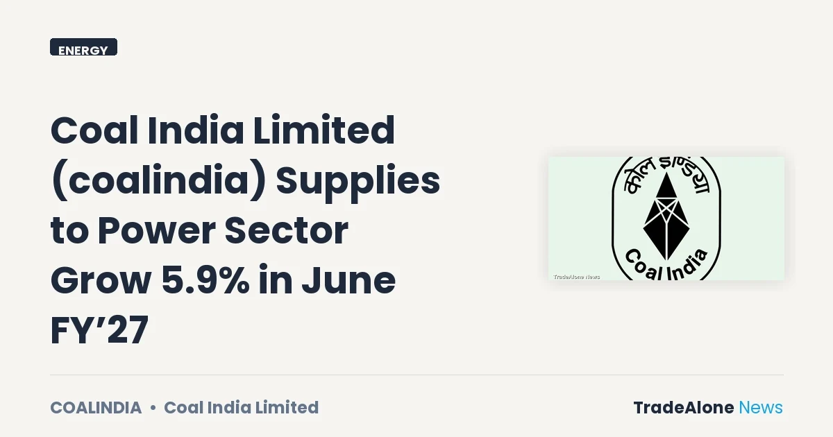 Coal India Limited NSE Coalindia June FY27 Supplies