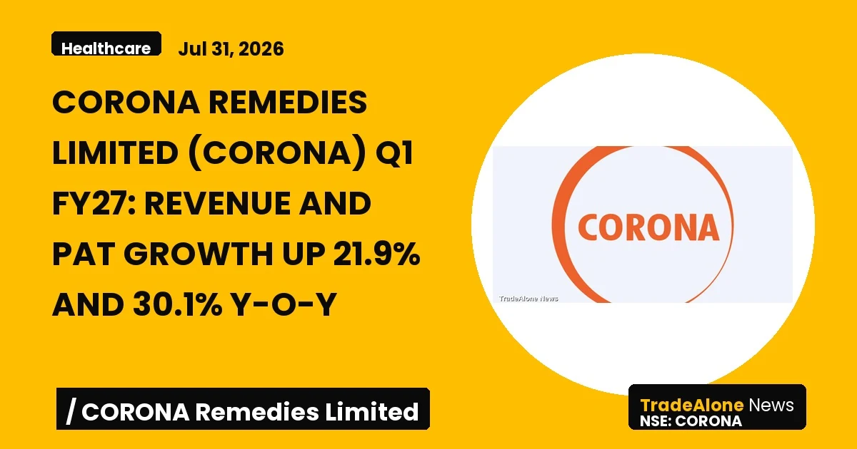 Corona Remedies Limited Corona Q1 FY27 Results