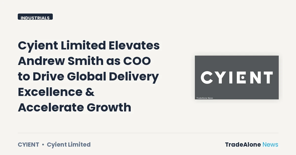 Cyient Limited Cyient July 2026 COO Appointment