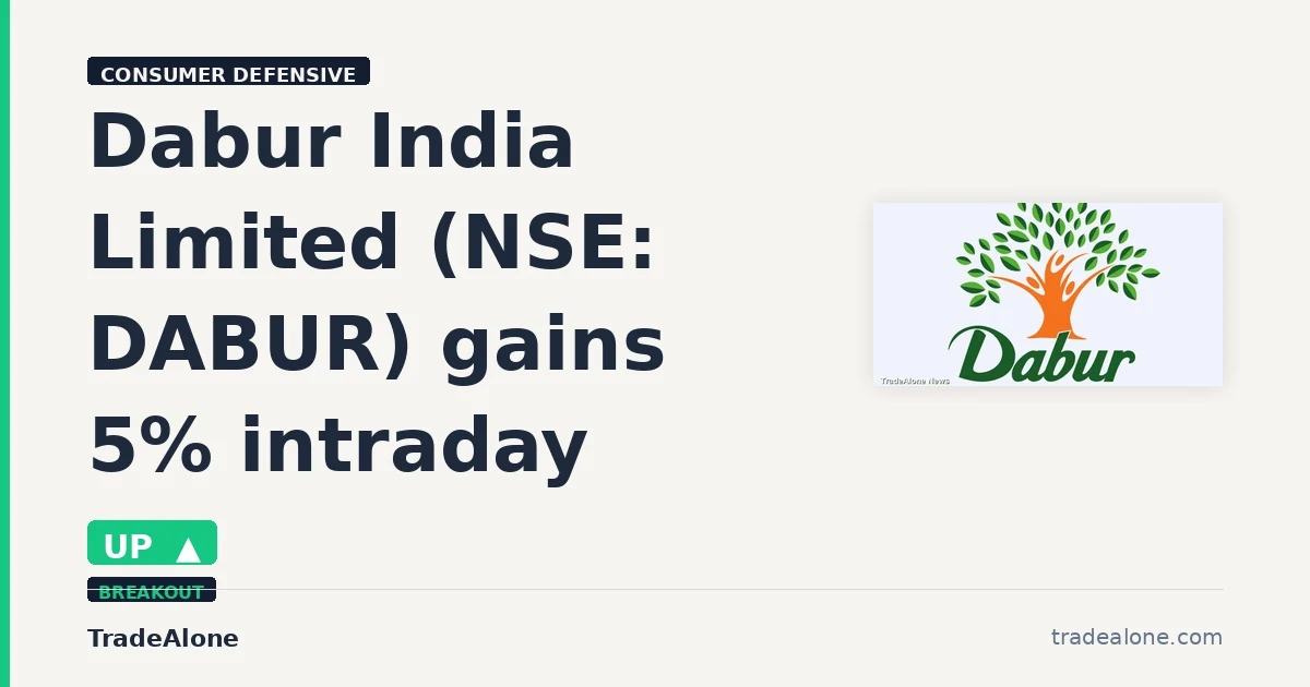 Dabur India Limited NSE: DABUR gains 5% intraday
