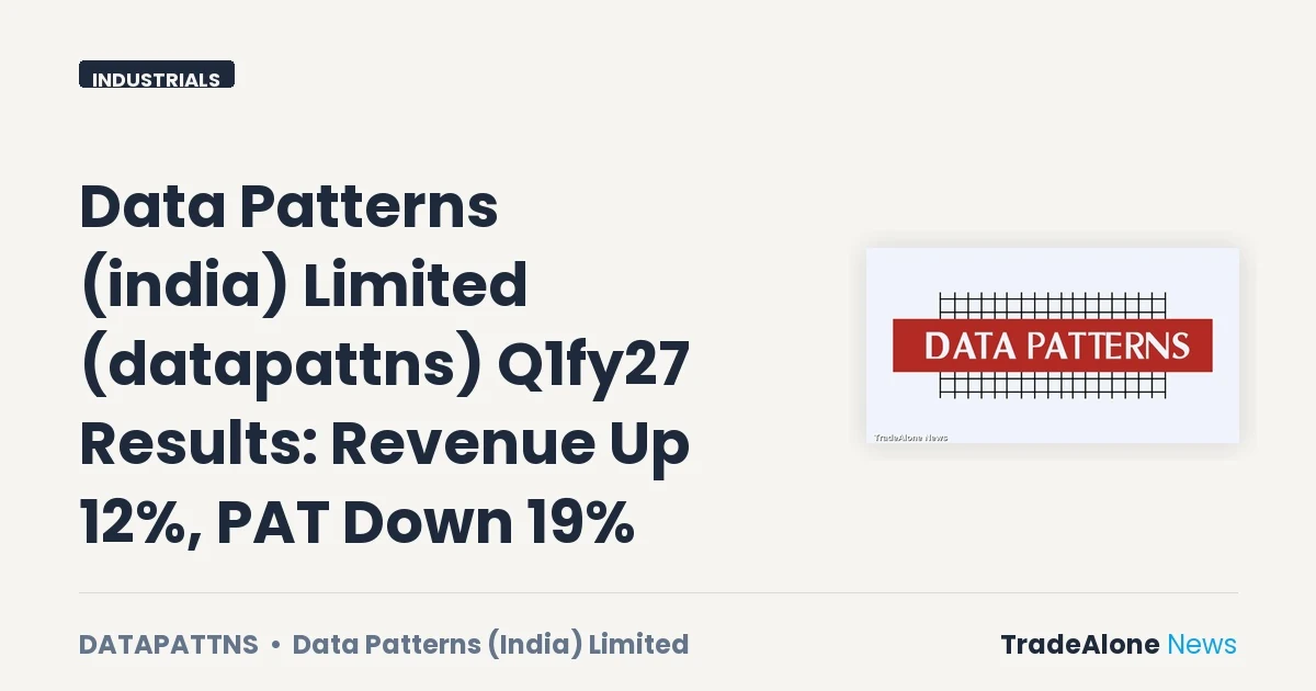 Data Patterns (india) Limited Datapattns Q1fy27 Results