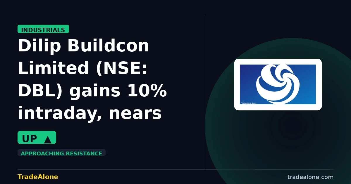 Dilip Buildcon Limited DBL gains 10% intraday