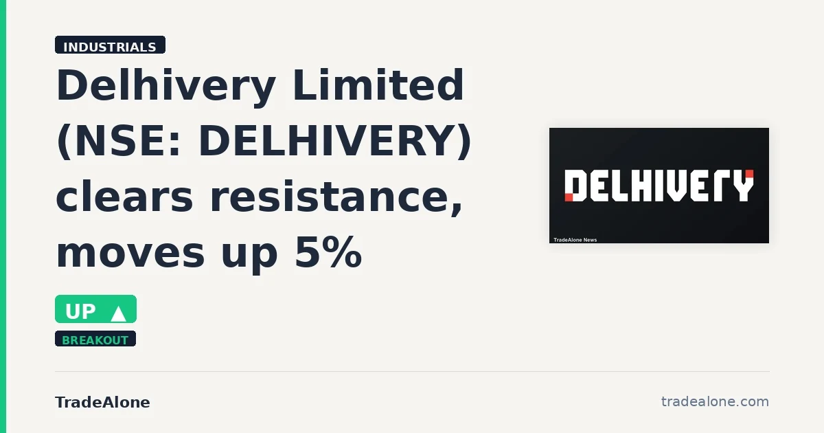 Delhivery Limited NSE: DELHIVERY clears resistance
