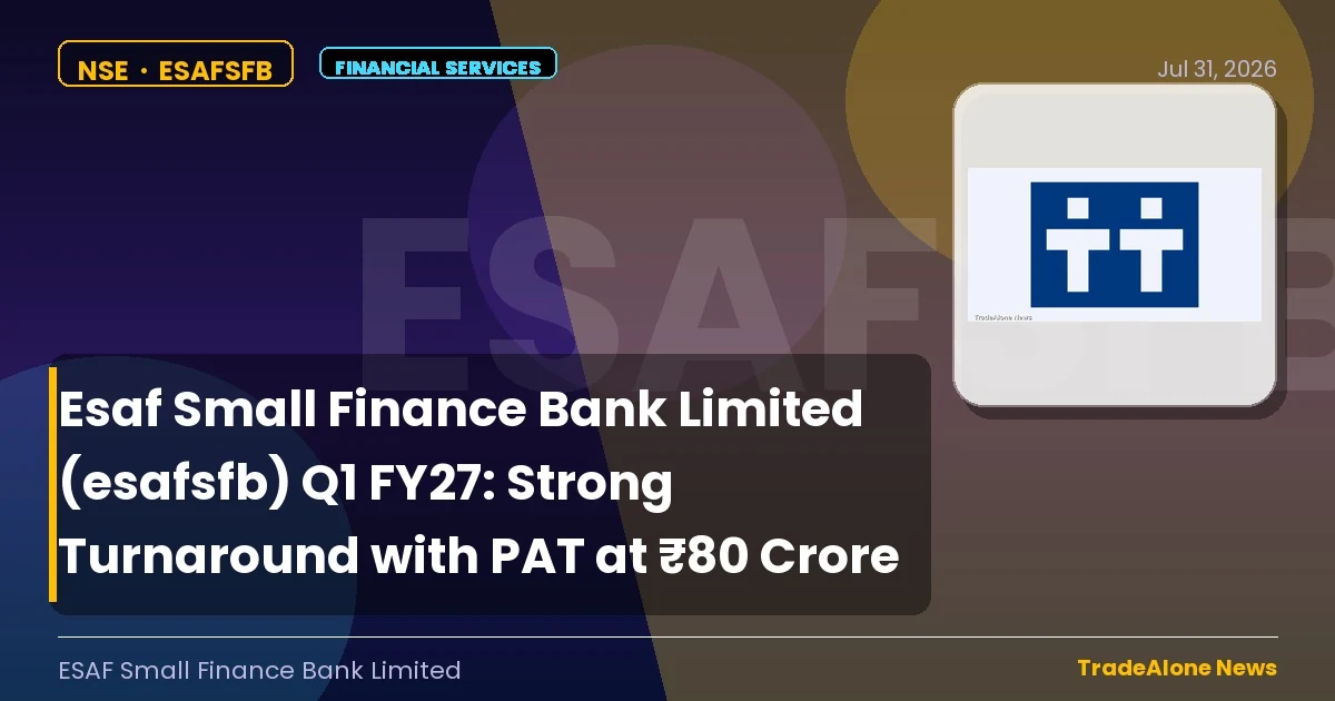 Esaf Small Finance Bank Limited Esafsfb Q1 FY27 Results