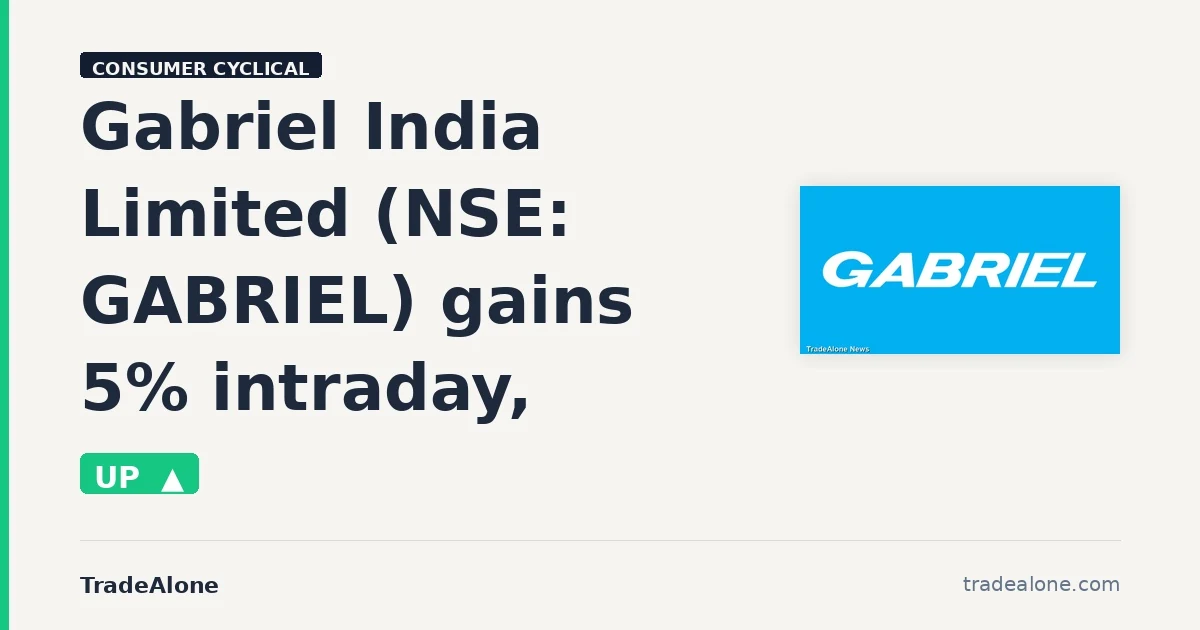 Gabriel India Limited NSE: GABRIEL gains 5% intraday