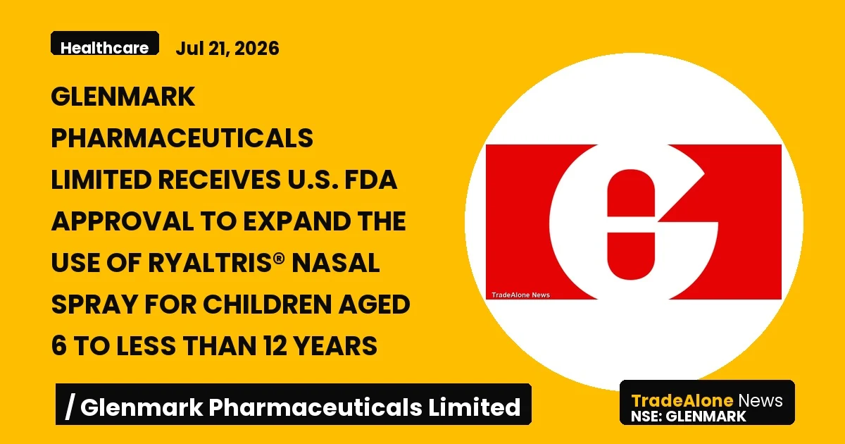 Glenmark Pharmaceuticals Glenmark FDA Approval Ryaltris July 2026