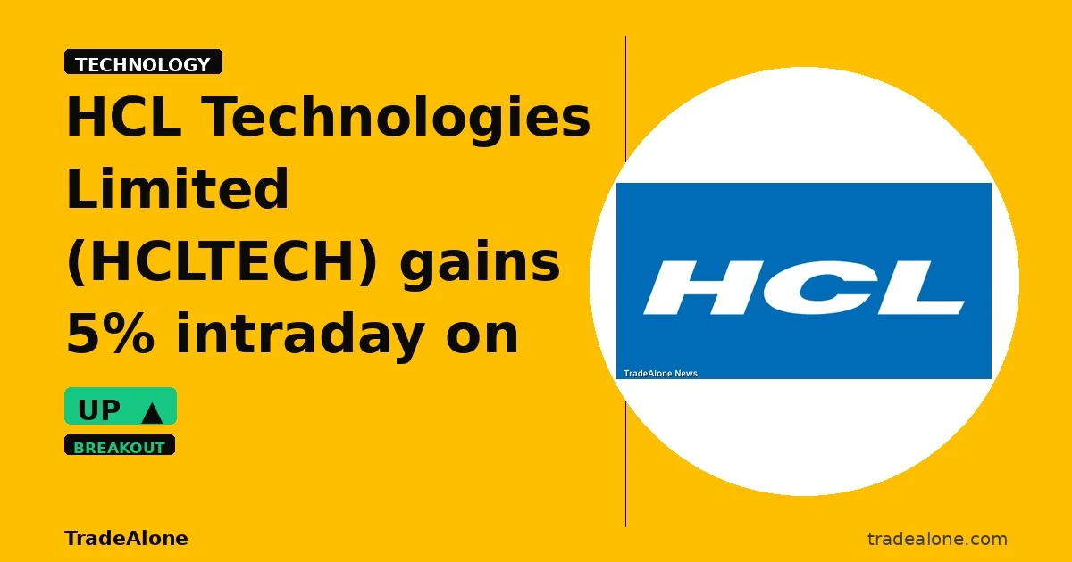 HCL Technologies Limited HCLTECH gains 5% intraday