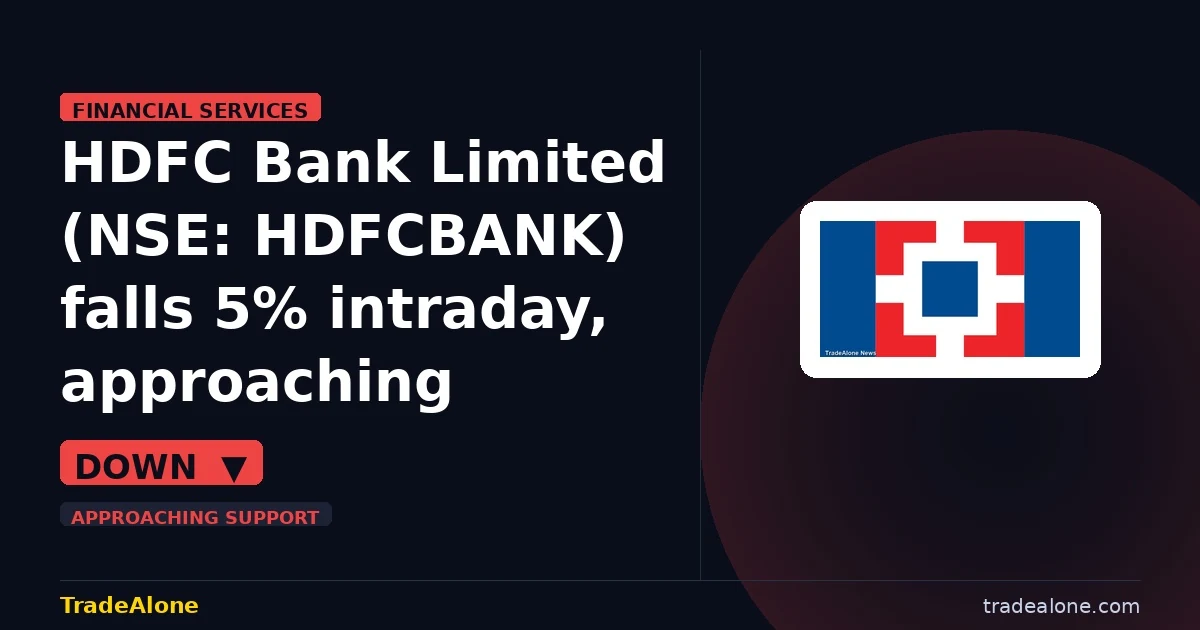 HDFC Bank Limited NSE:HDFCBANK approaching support