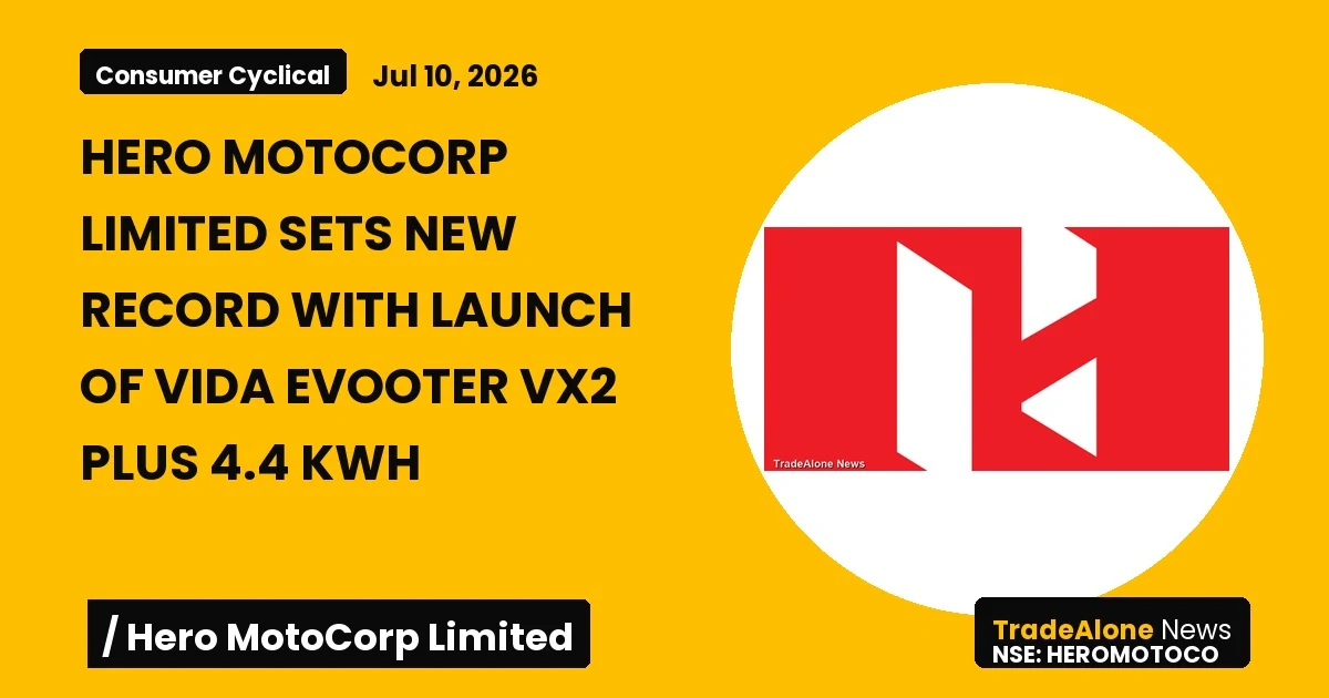 Hero Motocorp Heromotoco New Record VIDA Evooter VX2 Plus 4.4 Kwh