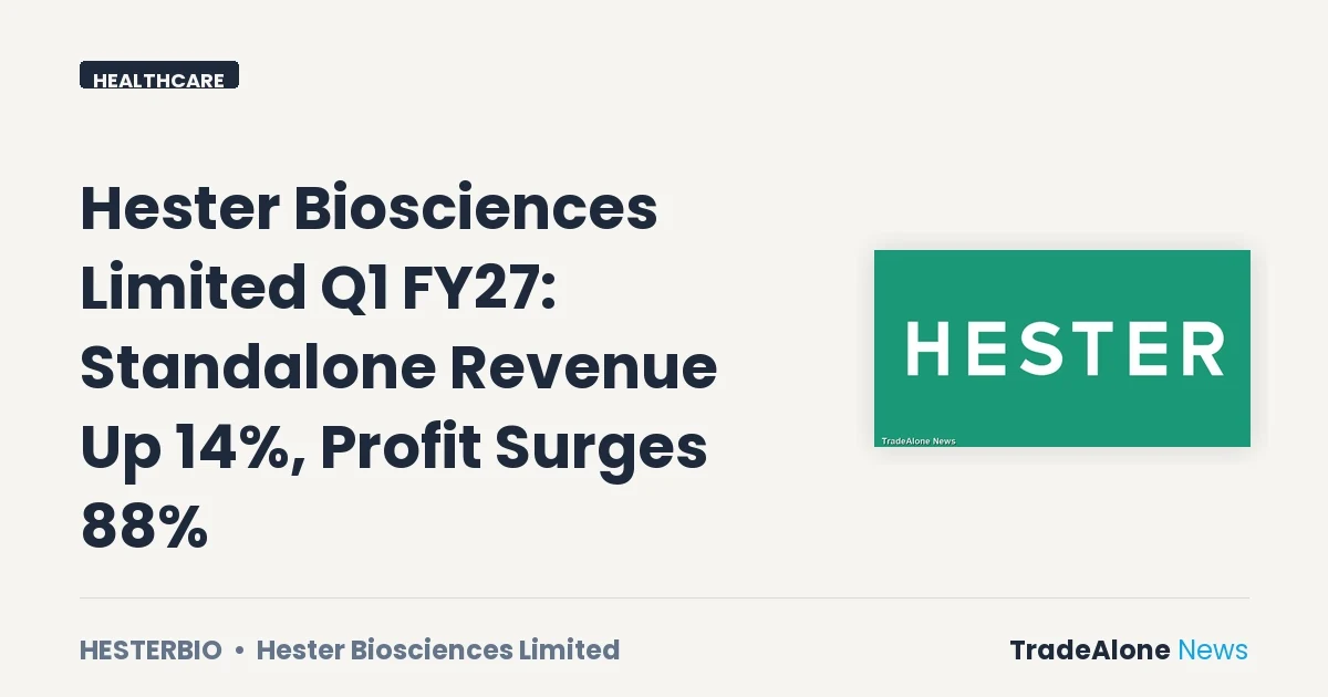 Hester Biosciences Limited Hesterbio Q1 FY27 Results
