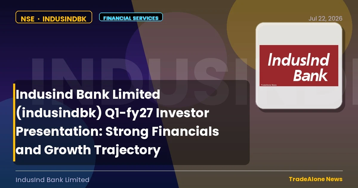 Indusind Bank Limited Indusindbk Q1 FY27 Investor Presentation
