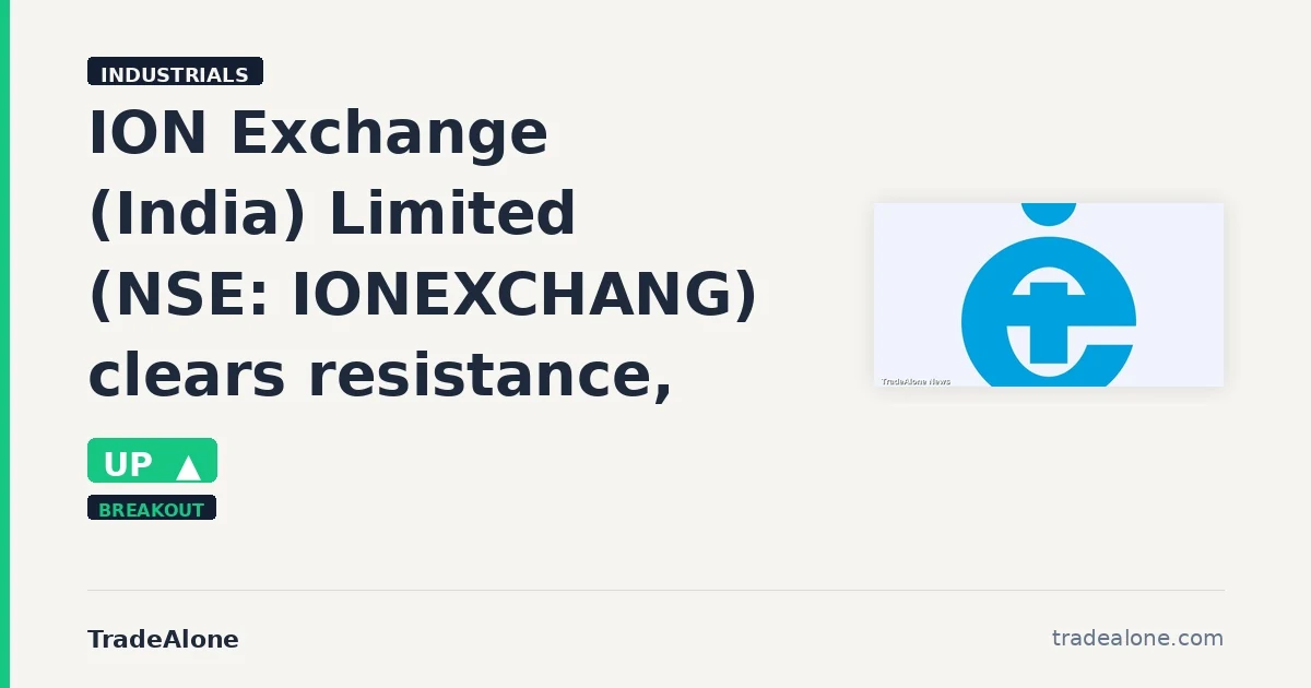 ION Exchange (India) Limited IONEXCHANG clears resistance
