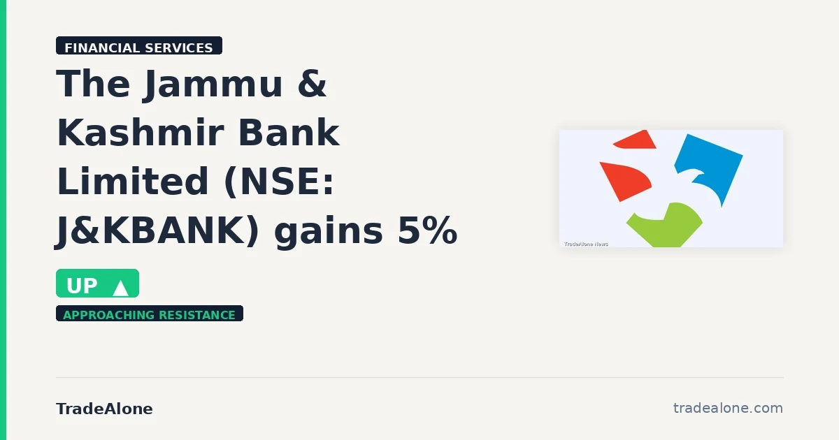 The Jammu & Kashmir Bank Limited NSE: J&KBANK tests resistance