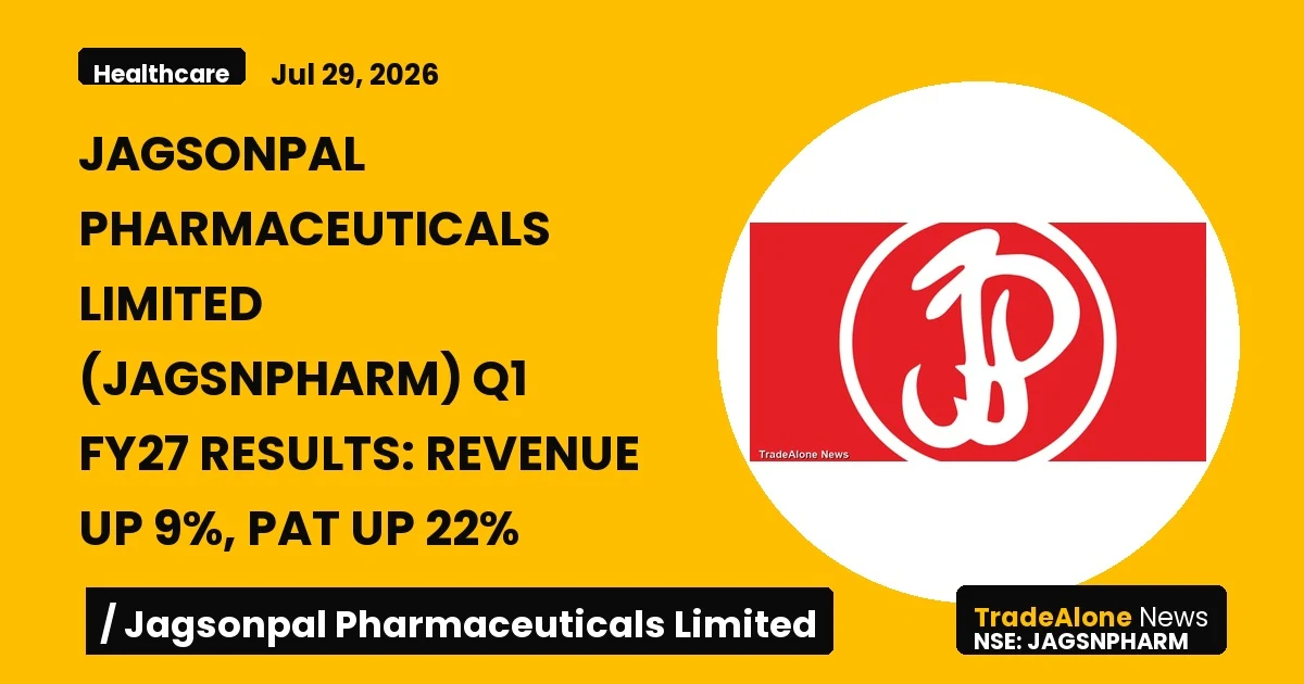 Jagsonpal Pharmaceuticals Limited Jagsnpharm Q1 FY27 Results