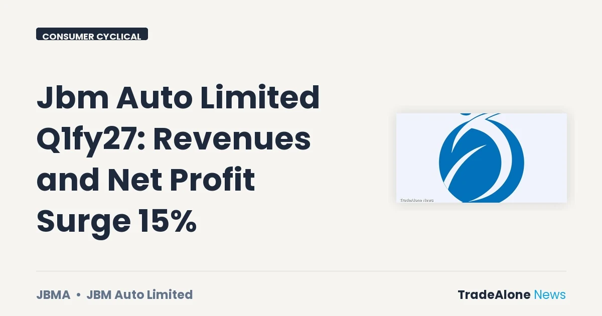 Jbm Auto Limited JBMA Q1fy27 Results