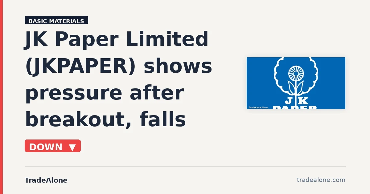 JK Paper Limited JKPAPER pulls back from breakout highs