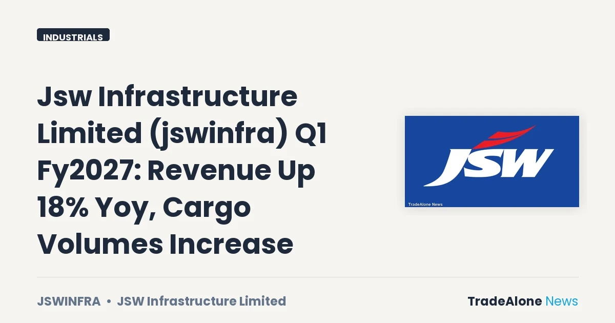 Jsw Infrastructure Limited Jswinfra Q1 Fy2027 Results
