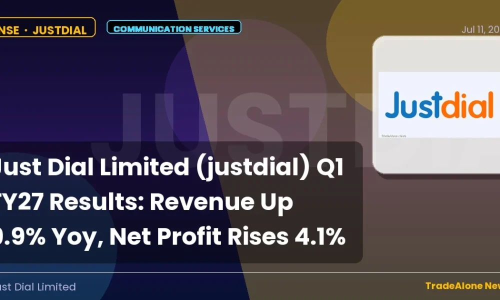 Just Dial Limited Q1 FY27 Results: Revenue Up 9.9% Yoy, Net Profit Rises 4.1%