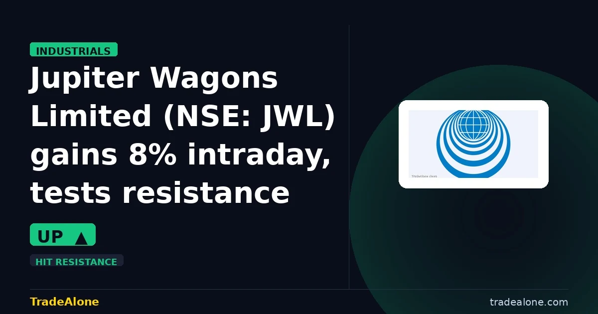 Jupiter Wagons Limited NSE: JWL gains 8% intraday