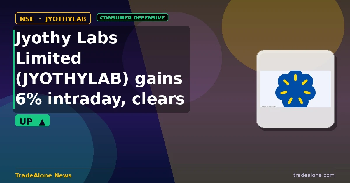 Jyothy Labs Limited JYOTHYLAB clears resistance
