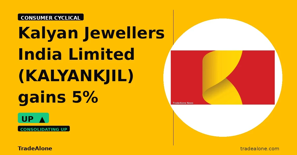 Kalyan Jewellers India Limited KALYANKJIL gains 5% intraday