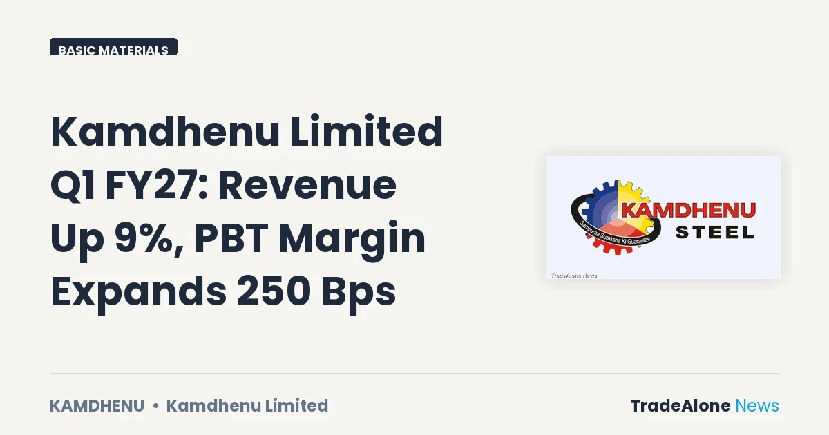 Kamdhenu Limited Kamdhenu Q1 FY27 Results
