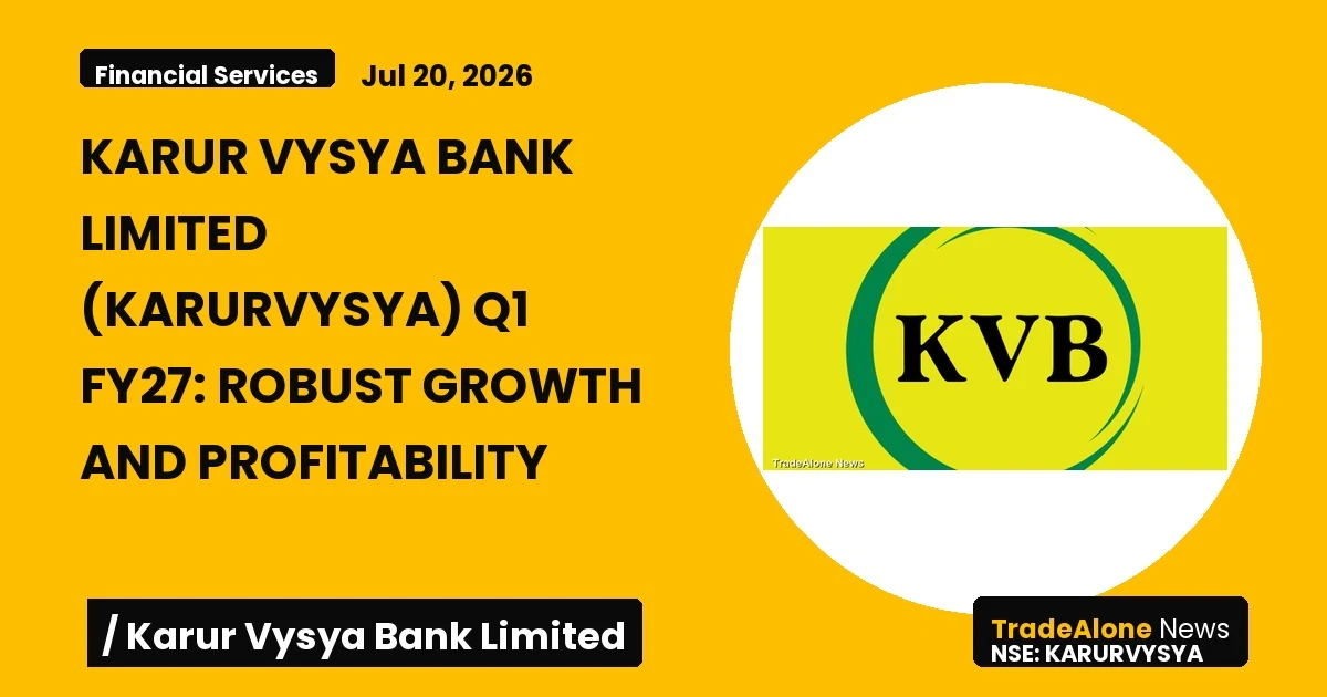 Karur Vysya Bank Limited Karurvysya Q1 FY27 Results