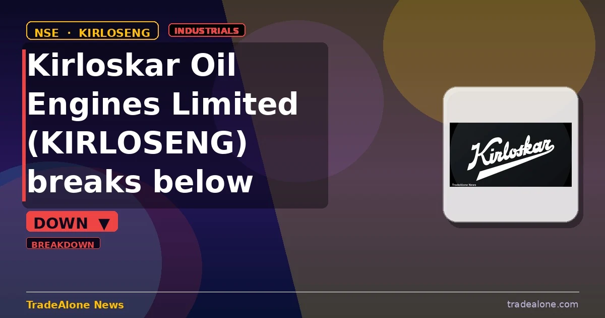 Kirloskar Oil Engines Limited KIRLOSENG breaks below support
