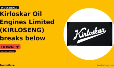 Kirloskar Oil Engines Limited KIRLOSENG breaks below support