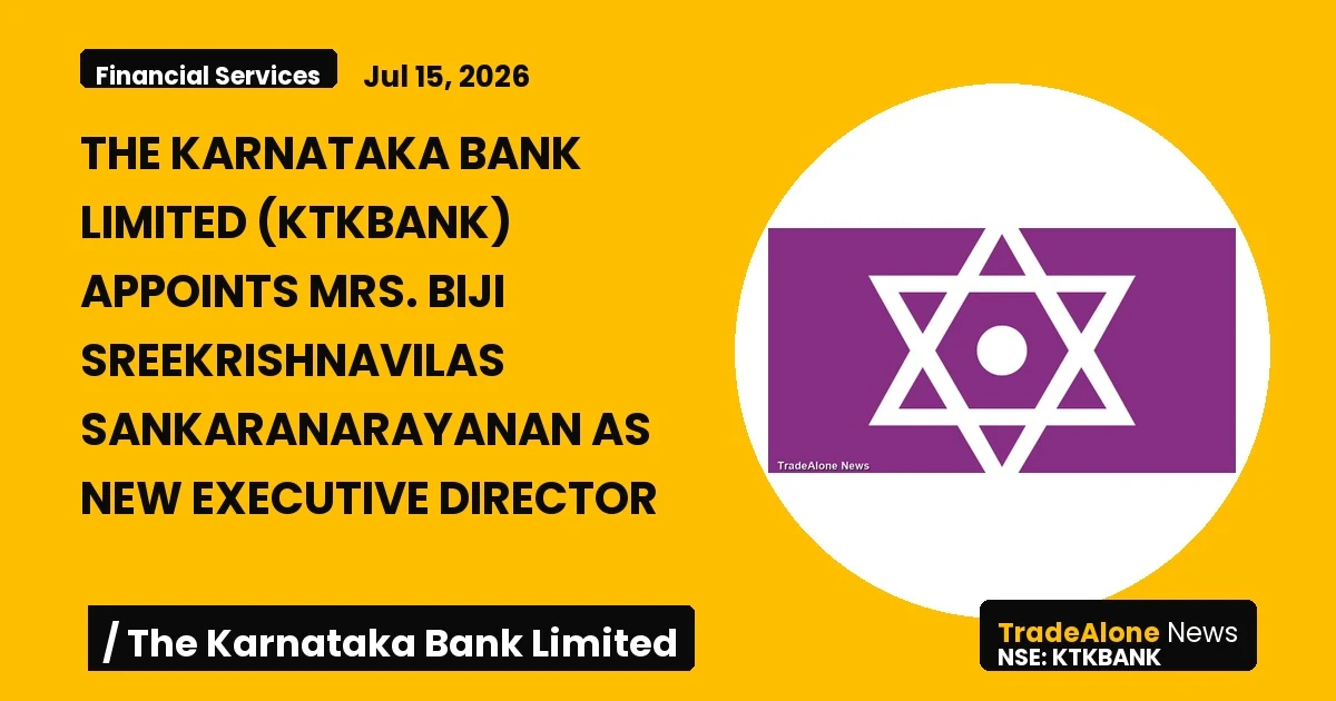 The Karnataka Bank Limited Ktkbank New Executive Director