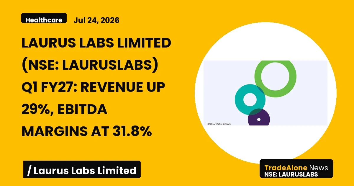 Laurus Labs Limited NSE Lauruslabs Q1 FY27 Results