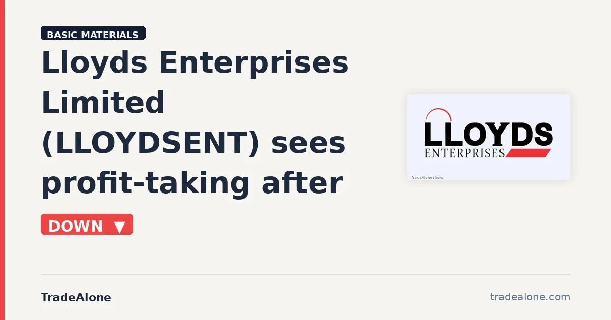 Lloyds Enterprises Limited LLOYDSENT shows pressure after breakout