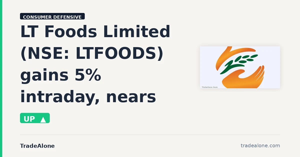 LT Foods Limited LTFOODS gains 5% intraday